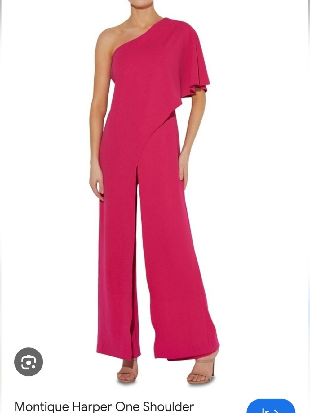 Issue New York One Shoulder Wedding Jumpsuit Magenta Wide Leg M Party